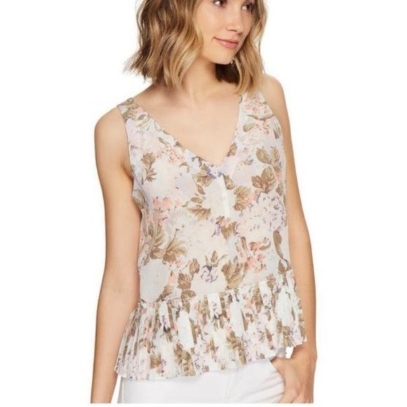 REBECCA TAYLOR Flora Silk Penelope V Neck TankTop - Picture 2 of 12